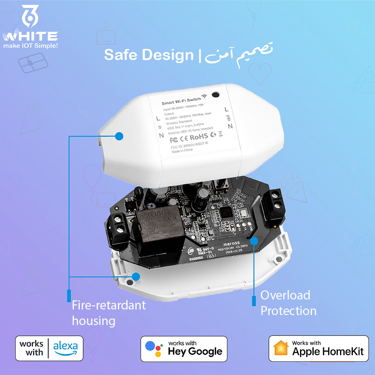 Meross DIY Smart Switch MSS710 WIFI, Support Apple HomeKit, Works with Alexa, and Google Home Safe Design Available in Jordan by White369 Shop