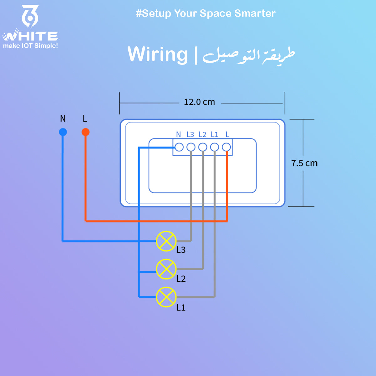 Wiring of White369 Tuya 3 Gang Smart Wall Switch Support Alexa, Smart Life App